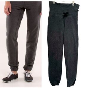 Lululemon Track Pants Joggers Cotton Stretch Logo High Waist Band French Terry